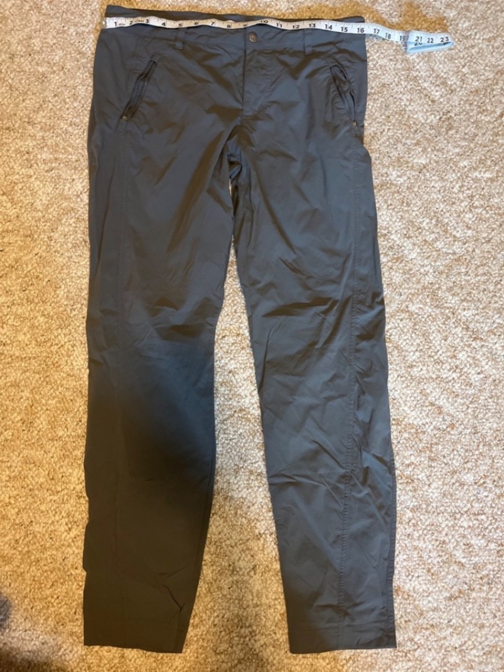 L.L. Bean Womens Cresta Hiking Pants Size 8 Gray Trail Nylon UPF 50 Slim Leg